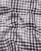 Pinot Wine With Gray Dobby Amsler Check Cotton Shirt