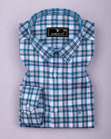 Horsen Blue Dobby Amsler Check Formal Cotton Shirt