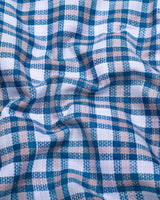 Horsen Blue Dobby Amsler Check Formal Cotton Shirt