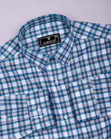 Horsen Blue Dobby Amsler Check Formal Cotton Shirt