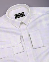 Moxic Pink With Cream Waffle Check Premium Giza Shirt