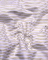 Linfen Cream With White Stripe Premium Giza Shirt