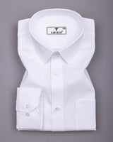 Jasmine White Dobby Texture Premium Cotton Shirt
