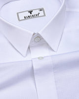 Chalk White Self Check Dobby Cotton Shirt