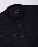 Nighthue Indigo Blue Dobby Texture Premium Giza Shirt