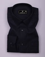 Nighthue Indigo Blue Dobby Texture Premium Giza Shirt