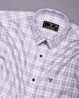 Gray With White Check Dobby Cotton Shirt