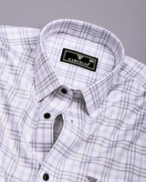 Gray With White Check Dobby Cotton Shirt