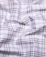 Gray With White Check Dobby Cotton Shirt