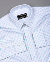 Dusty Blue With White Python Texture Dobby Cotton Shirt