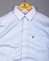 Dusty Blue With White Python Texture Dobby Cotton Shirt