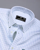 Dusty Blue With White Python Texture Dobby Cotton Shirt