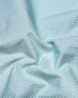 Tromso Mint Green With White Printed Designer Cotton Shirt