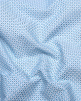 Tromso Blue With White Printed Cotton Formal Shirt