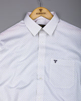 Marmic Gray With White Printed Formal Cotton Shirt