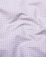 Stivor White With Blue Printed Formal Cotton Shirt