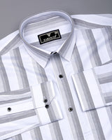 Catalina White With Black Twill Stripe Premium Giza Shirt