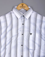 Catalina White With Black Twill Stripe Premium Giza Shirt