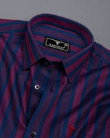 Turbo Blue With Red Stripe Premium Giza Shirt