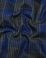 Menston Blue With Green Houndstooth Check Giza Shirt