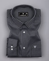 Tossida Black With White Stripe Premium Cotton Shirt