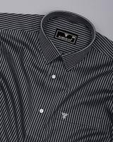 Tossida Black With White Stripe Premium Cotton Shirt