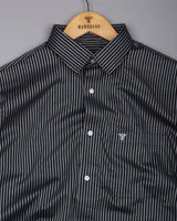 Tossida Black With White Stripe Premium Cotton Shirt
