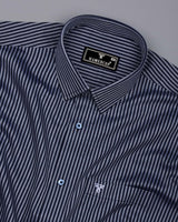 Tossida Blue With White Stripe Premium Cotton Shirt