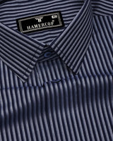 Tossida Blue With White Stripe Premium Cotton Shirt