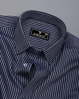 Tossida Blue With White Stripe Premium Cotton Shirt