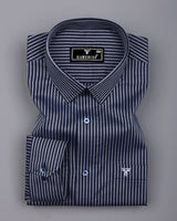 Tossida Blue With White Stripe Premium Cotton Shirt