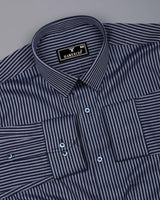Tossida Blue With White Stripe Premium Cotton Shirt
