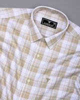 Fosses Cream With White Waffle Dobby Check Shirt