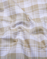 Fosses Cream With White Waffle Dobby Check Shirt