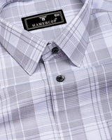 Fosses Gray With White Waffle Dobby Check Shirt