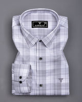 Fosses Gray With White Waffle Dobby Check Shirt