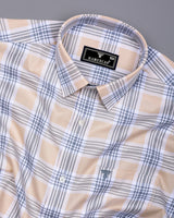 Vogar Cream With Gray Waffle Dobby Check Shirt