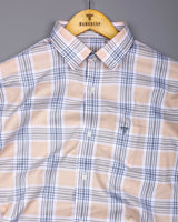 Vogar Cream With Gray Waffle Dobby Check Shirt
