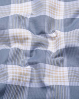 Vogar Gray With Cream Waffle Dobby Check Shirt