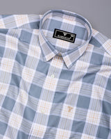 Vogar Gray With Cream Waffle Dobby Check Shirt