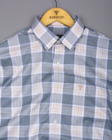 Vogar Gray With Cream Waffle Dobby Check Shirt