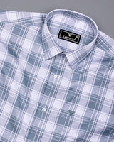 Monorom Gray With White Waffle Dobby Check Shirt