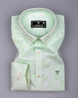 Pear Green Jacquard Textured Cotton Shirt