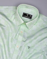 Pear Green Jacquard Textured Cotton Shirt