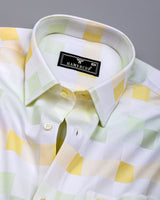 Yellow Multicolor Jacquard Check Premium Giza Shirt