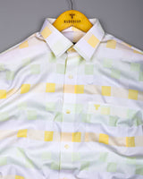 Yellow Multicolor Jacquard Check Premium Giza Shirt