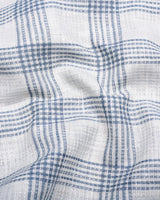 Zip White With Gray Waffle Dobby Check Shirt