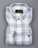 Zip White With Gray Waffle Dobby Check Shirt