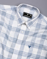 Zip White With Gray Waffle Dobby Check Shirt