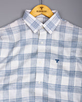 Zip White With Gray Waffle Dobby Check Shirt